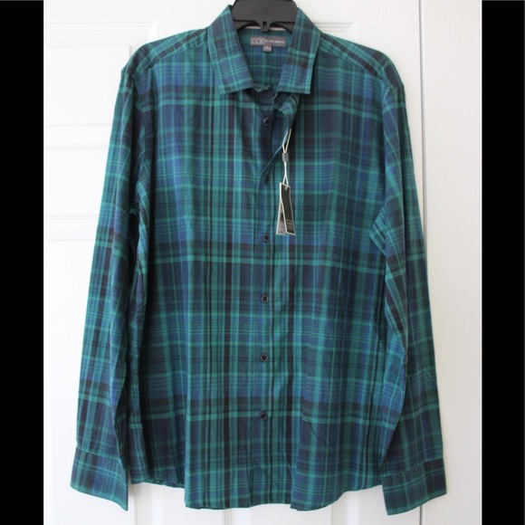 Ike Behar sea moss plaid button down dress shirt - Picture 4 of 8